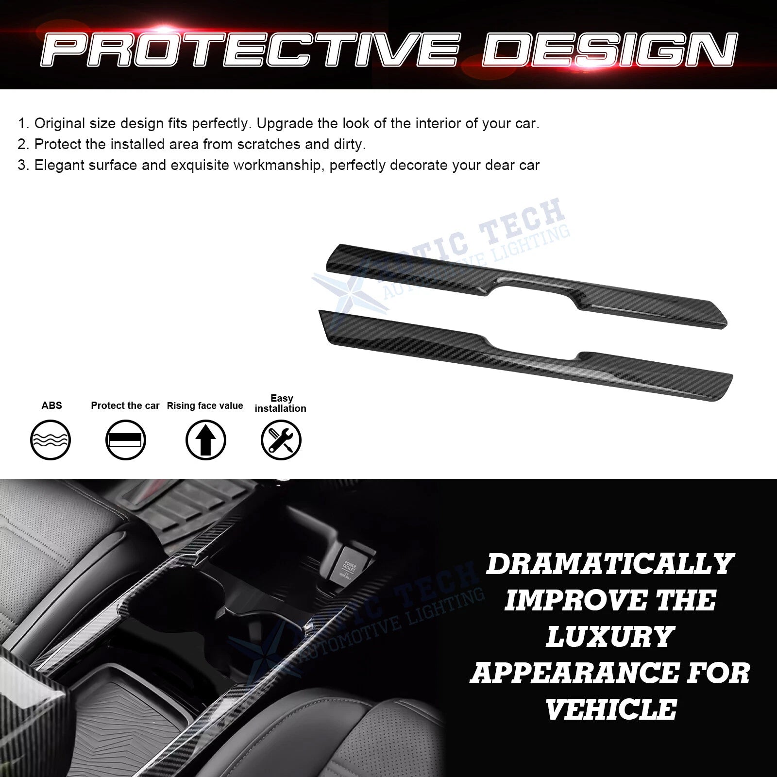 Carbon Fiber Center Console Cup Holder Panel Cover for Honda CR-V (2017-2020)