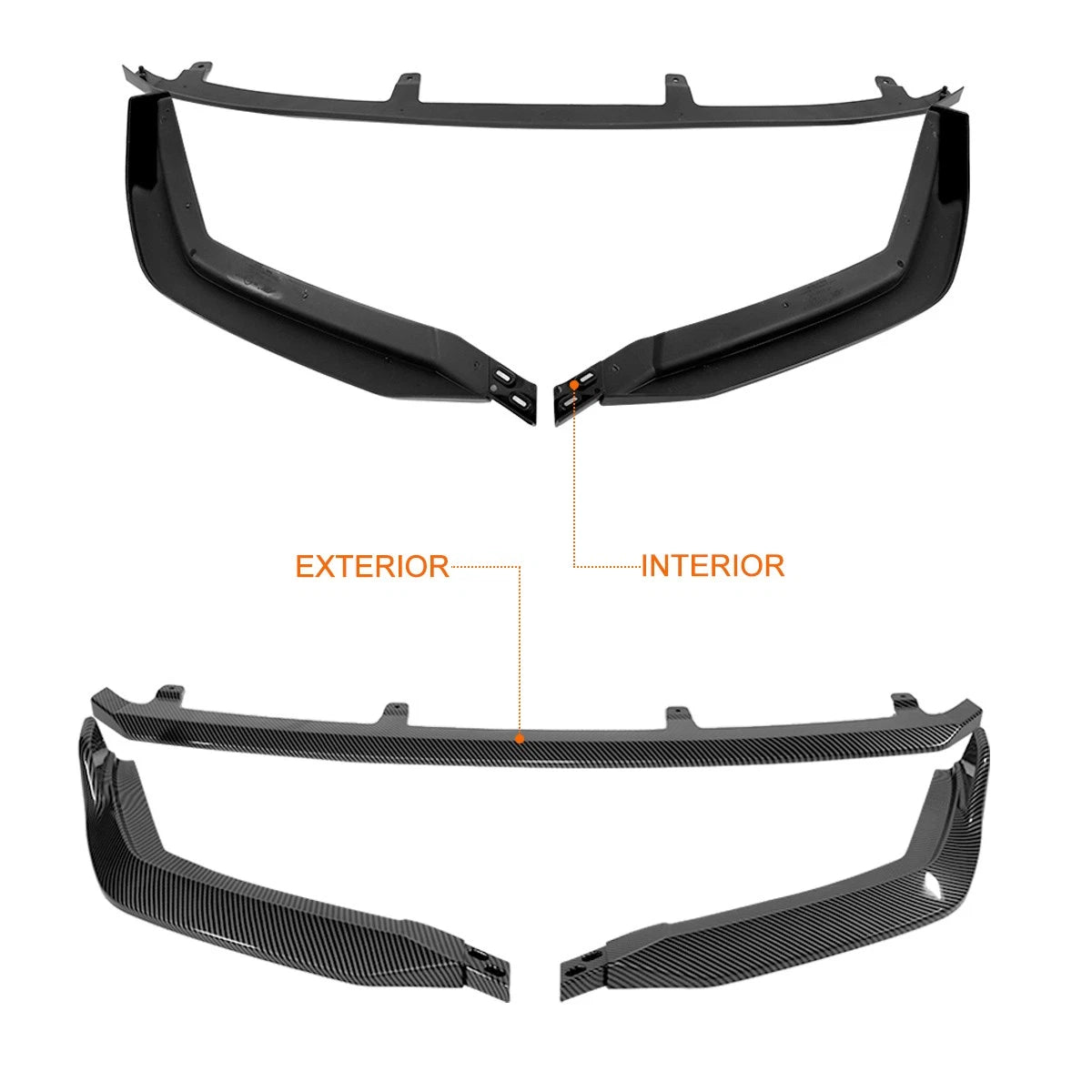 Carbon Fiber Look V-Style Front Bumper Spoiler Lip for Lexus IS350 IS500 (2021–2024)