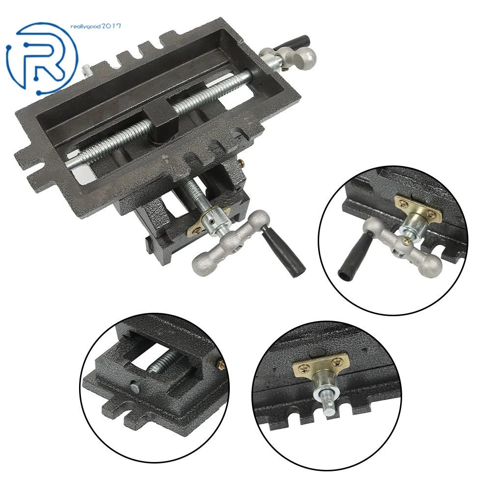 2" Cross Drill Press Vise for Heavy Machine Slide Metal Milling 