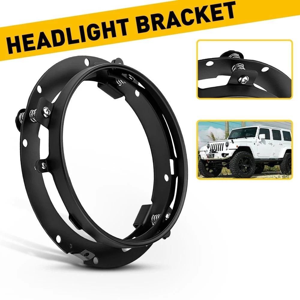 7" Headlight Mounting Bracket Trim Ring for Jeep Wrangler JK (2007–2016)
