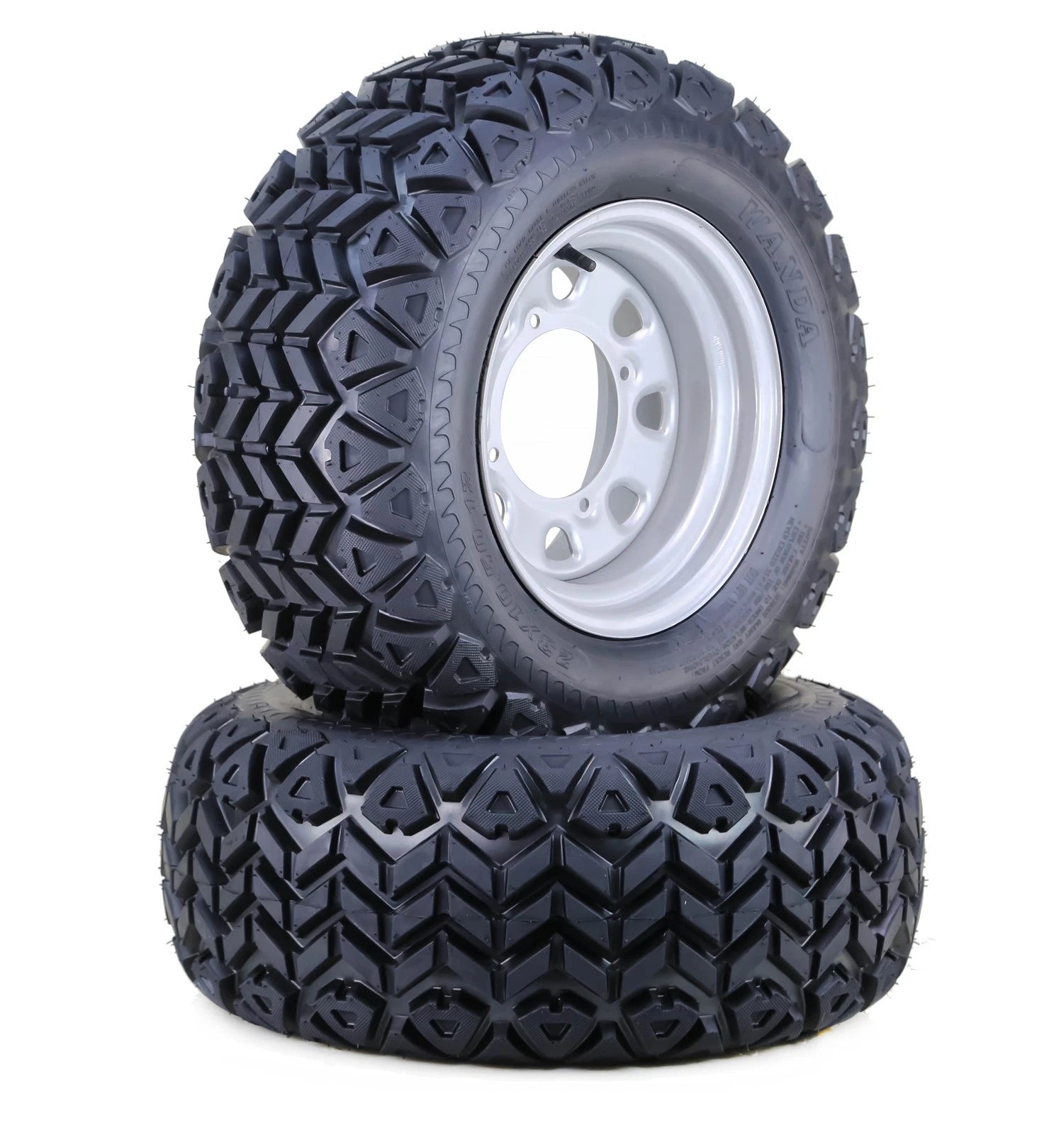 Set of 2 ATV Tire Wheel Assembly 23X10.5-12 4-156 PCD 4+3 Silver