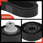 Set of 4 Serpentine Belt Drive Components for BMW 323Ci 325Ci 325xi 328Ci (2000–2006)