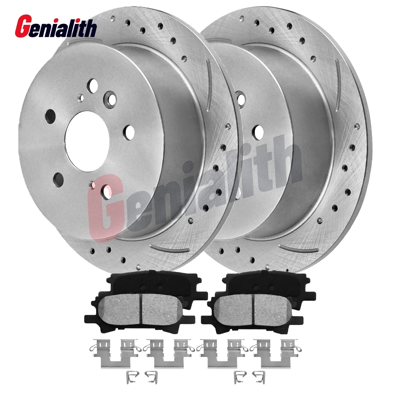 Rear Solid Rotors & Brake Pads for Toyota Highlander Lexus RX330 RX350 RX400 (2001–2007)