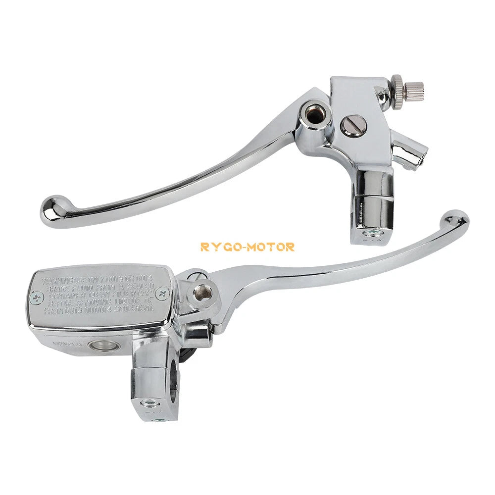1" Hydraulic Brake Master Cylinder & Clutch Lever for Motorcycle (Chrome)