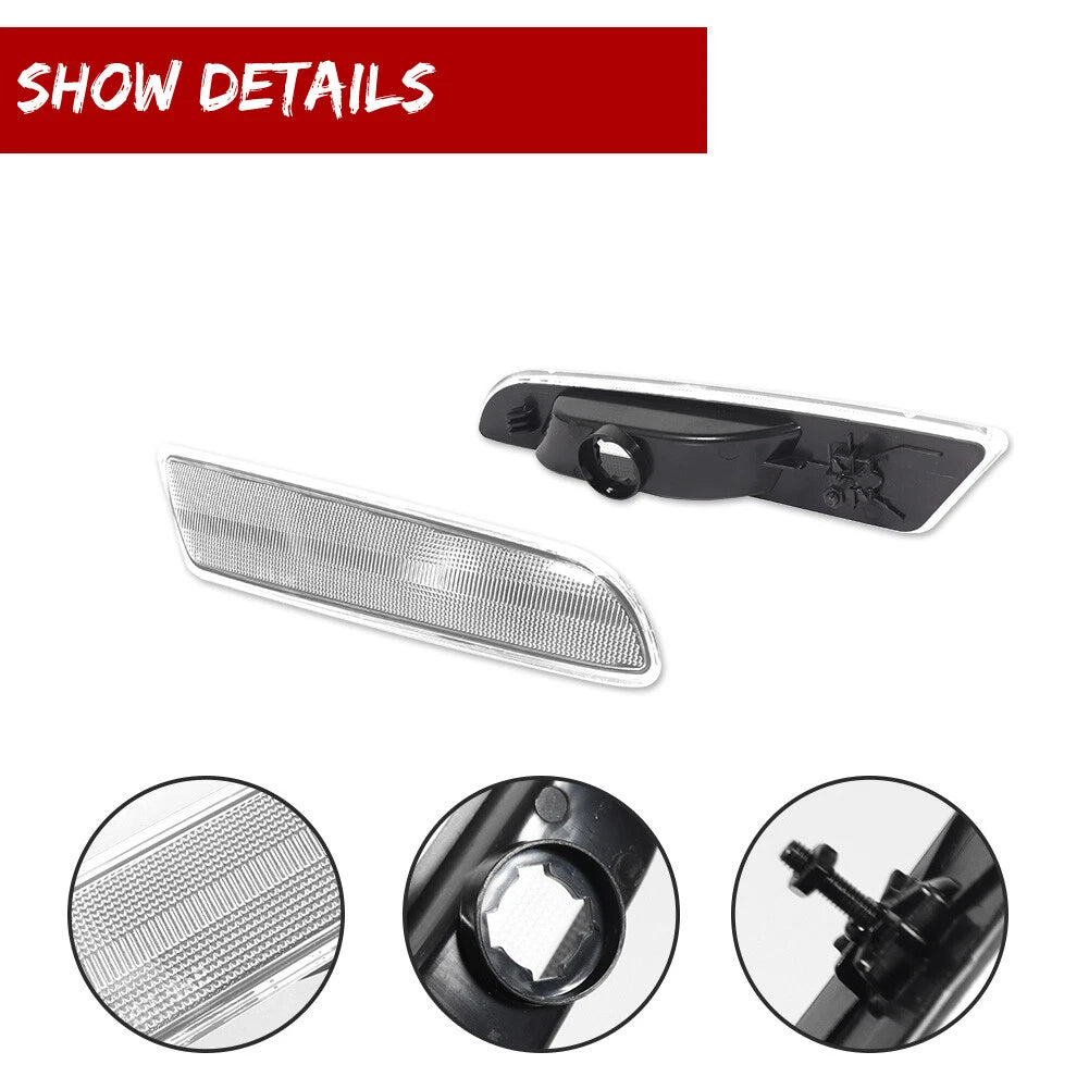 2X Clear Lens Front Side Marker Lights for Lexus ES300 (2002–2003) & ES330 (2004–2006)