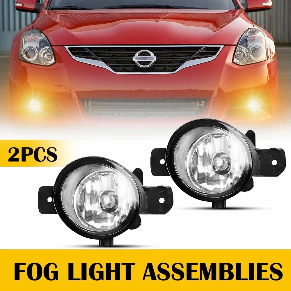 2X Front Fog Light Lamp Assembly for Nissan Rogue (2008–2016)
