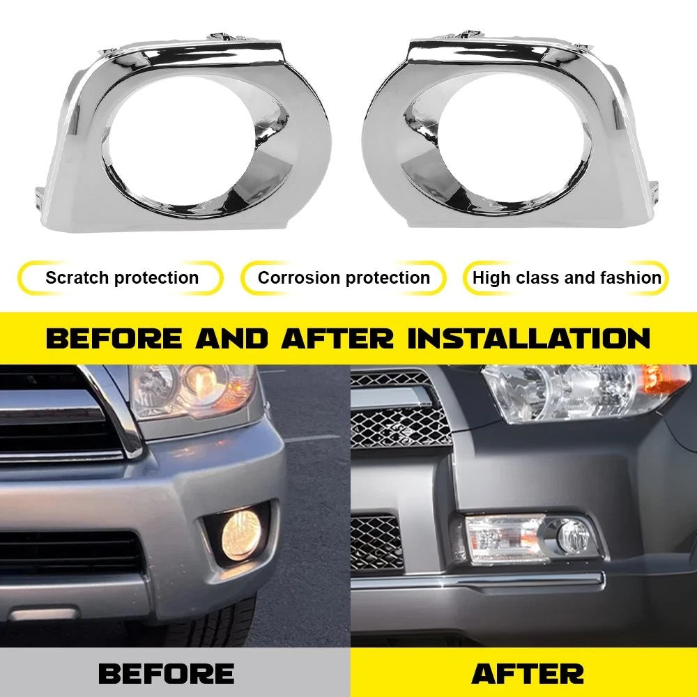Set of 2 Fog Lamp Covers Bezels for Toyota 4Runner (2010–2013) LH+RH