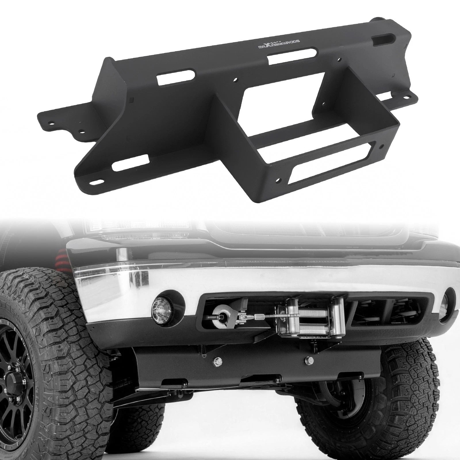Winch Mount Plate for GMC Sierra Silverado 1500 (1999–2007) Black Finish