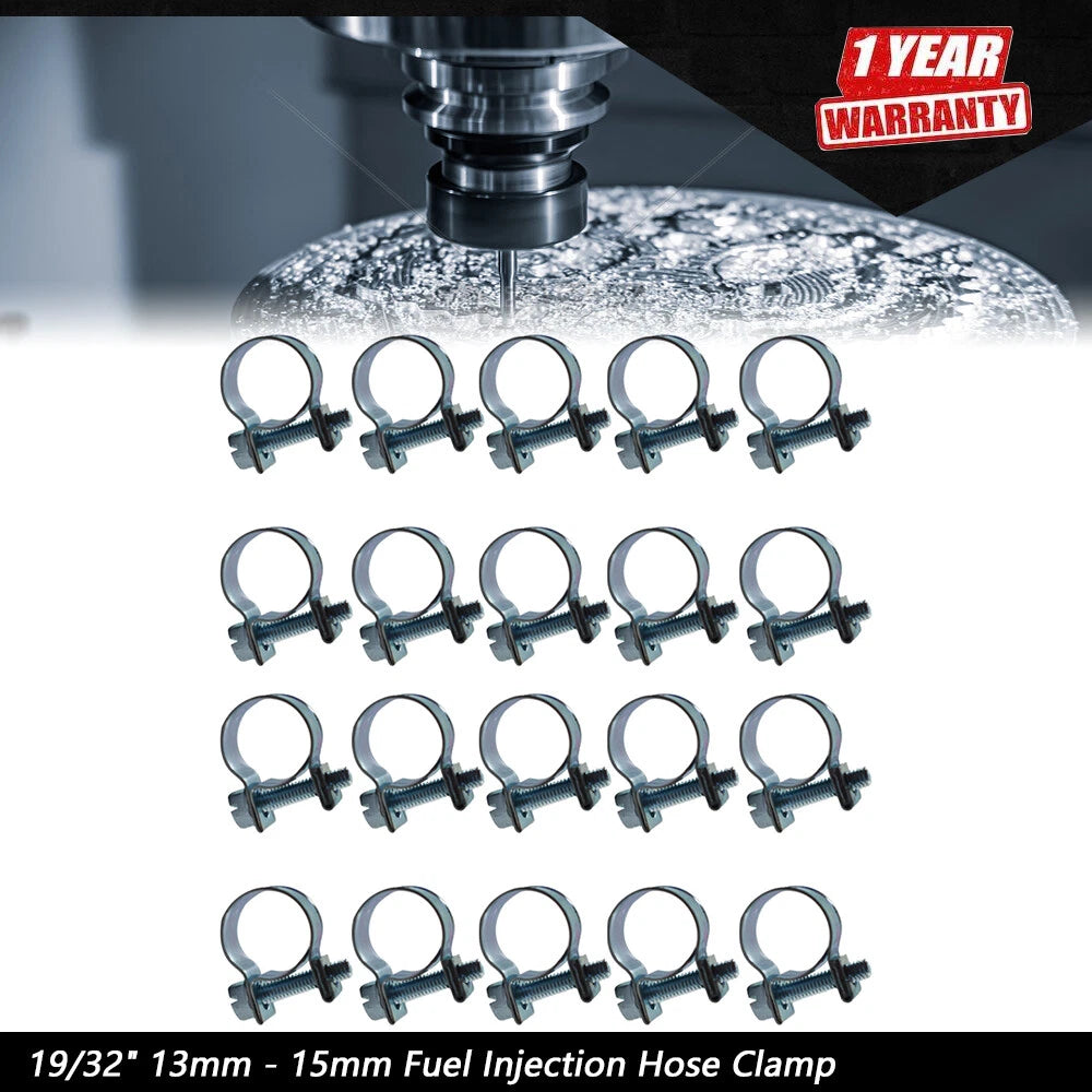 Set of 20 Fuel Injection Hose Clamps 13mm - 15mm
