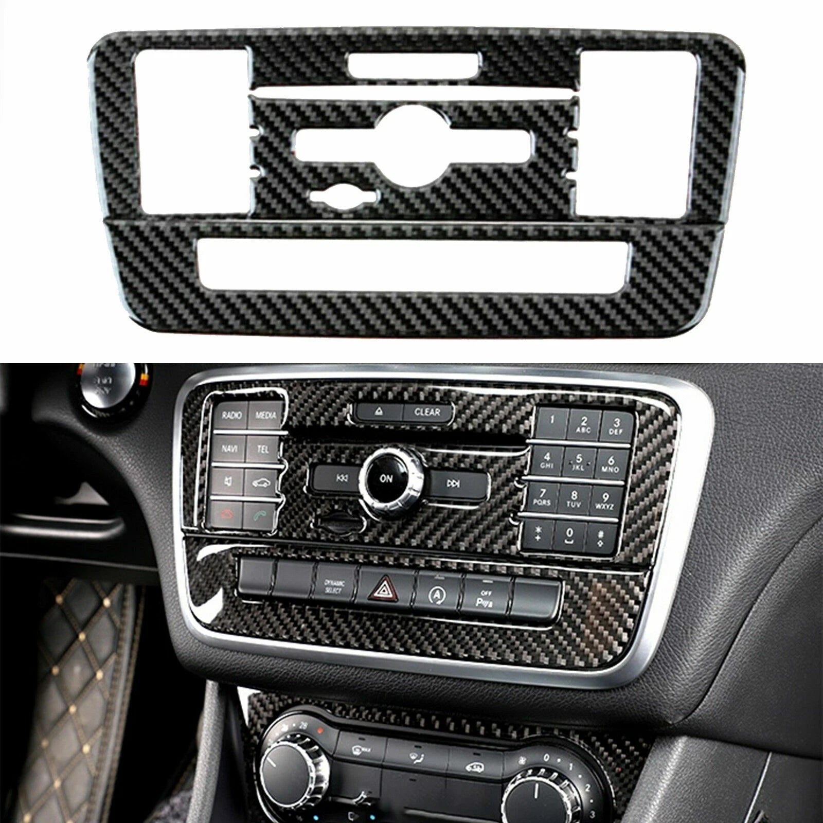 Carbon Fiber Media Control Panel Trim for Mercedes-Benz C-Class (2018–2019)