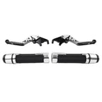 Silver Extendable Brake Clutch Levers & Grips for BMW F650GS (2002-2007)