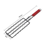 Grilling Basket for BBQ with Heat-Resistant Wooden Handle