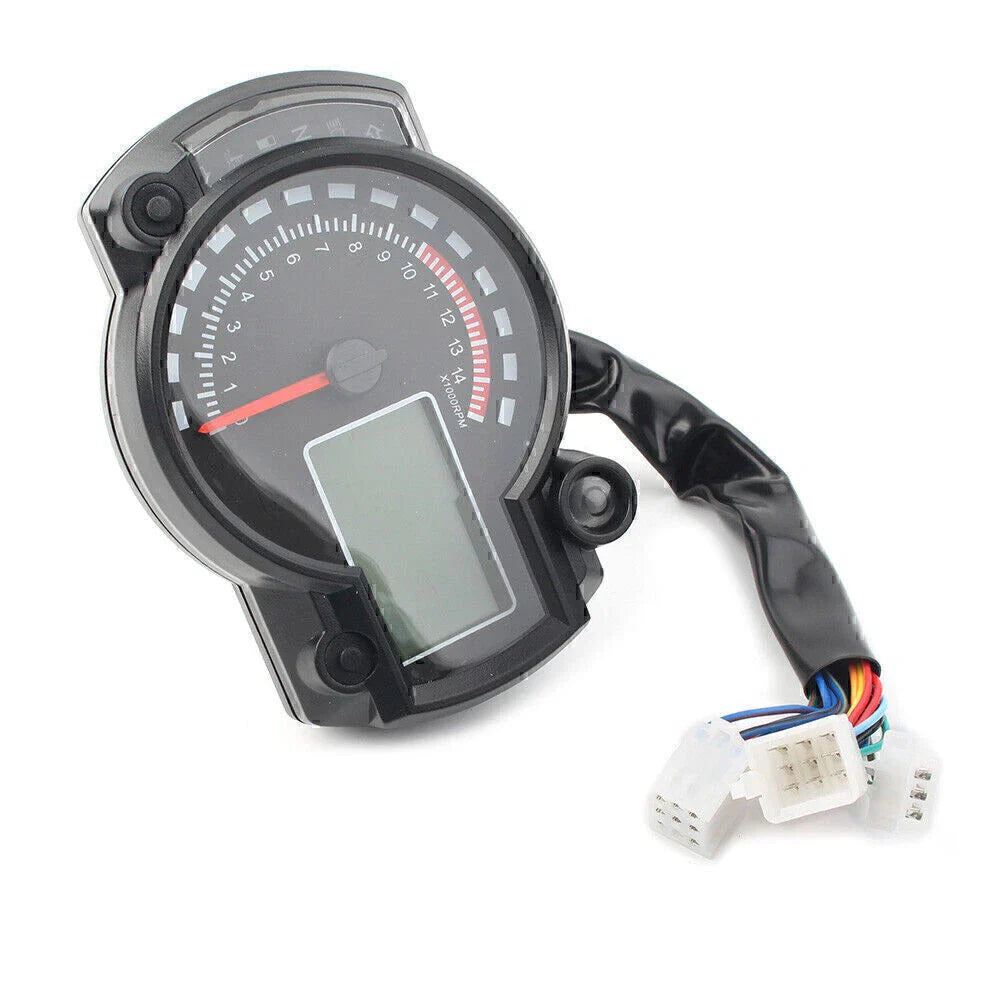 Universal LCD Digit Motorcycle Speedometer Tachometer Odometer 15000rpm