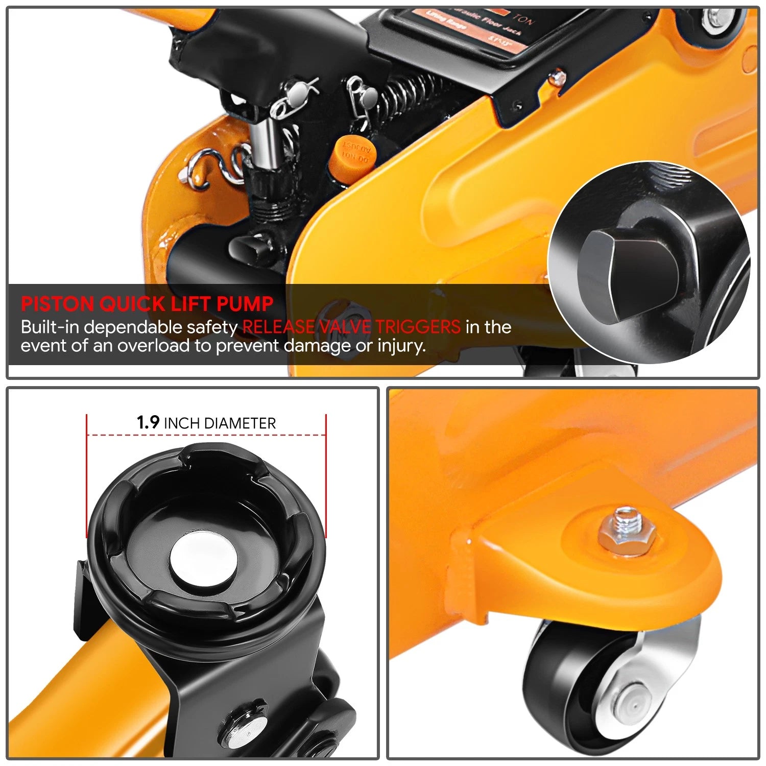 Adjustable Hydraulic Floor Jack 4000lbs + Jack Stands for Universal (2011–2017)