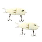 Pack of 2 Jointed Glide Bait Swimbait for Bass Fishing (6cm, 8g)