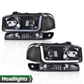 LED DRL Smoke Black Headlights & Bumper Lamps for GMC Sierra/Yukon (1999–2007)