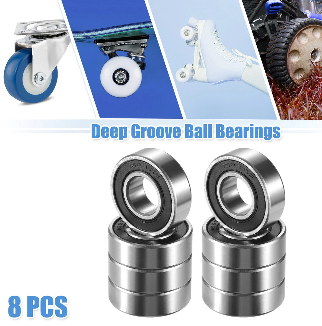 8 Pcs 1623-2RS Deep Groove Ball Bearings for Automotive Applications (N/A)