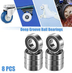 8 Pcs 1623-2RS Deep Groove Ball Bearings for Automotive Applications (N/A)