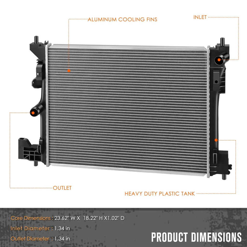 Aluminum Core Cooling Radiator DPI-13623 for Cadillac CT6 (2016–2020)