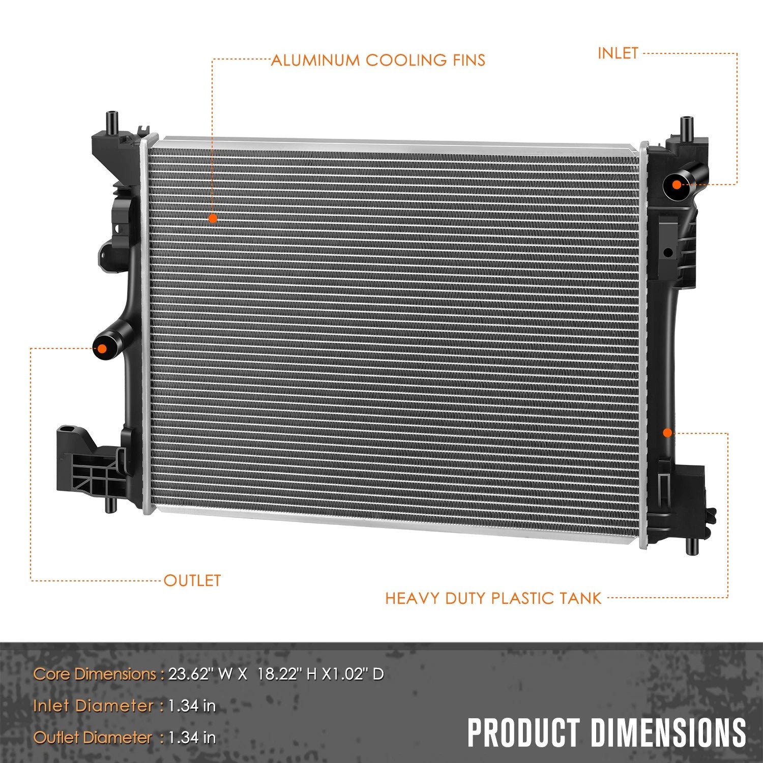 Aluminum Core Cooling Radiator DPI-13623 for Cadillac CT6 (2016–2020)