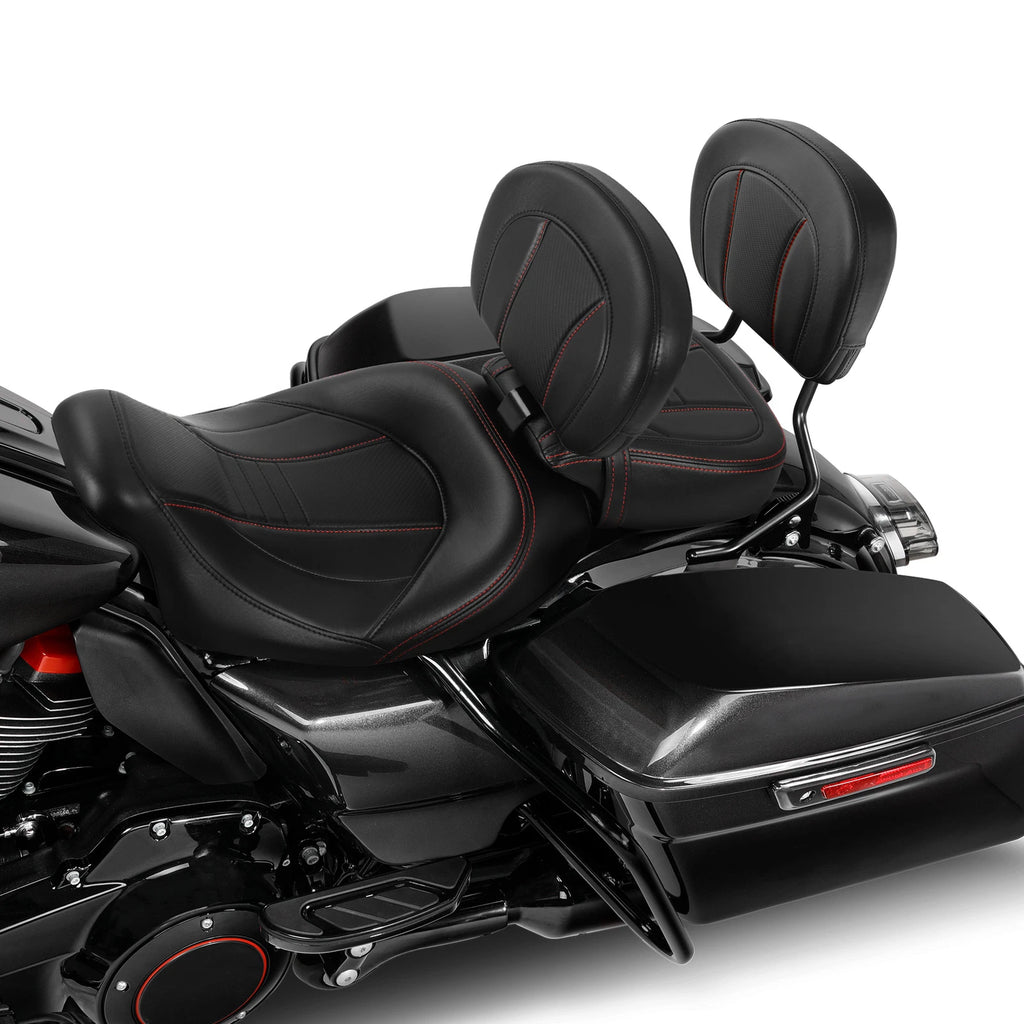 Driver Passenger Seat & Backrest Pad for Harley Touring Road King (2009–2023)