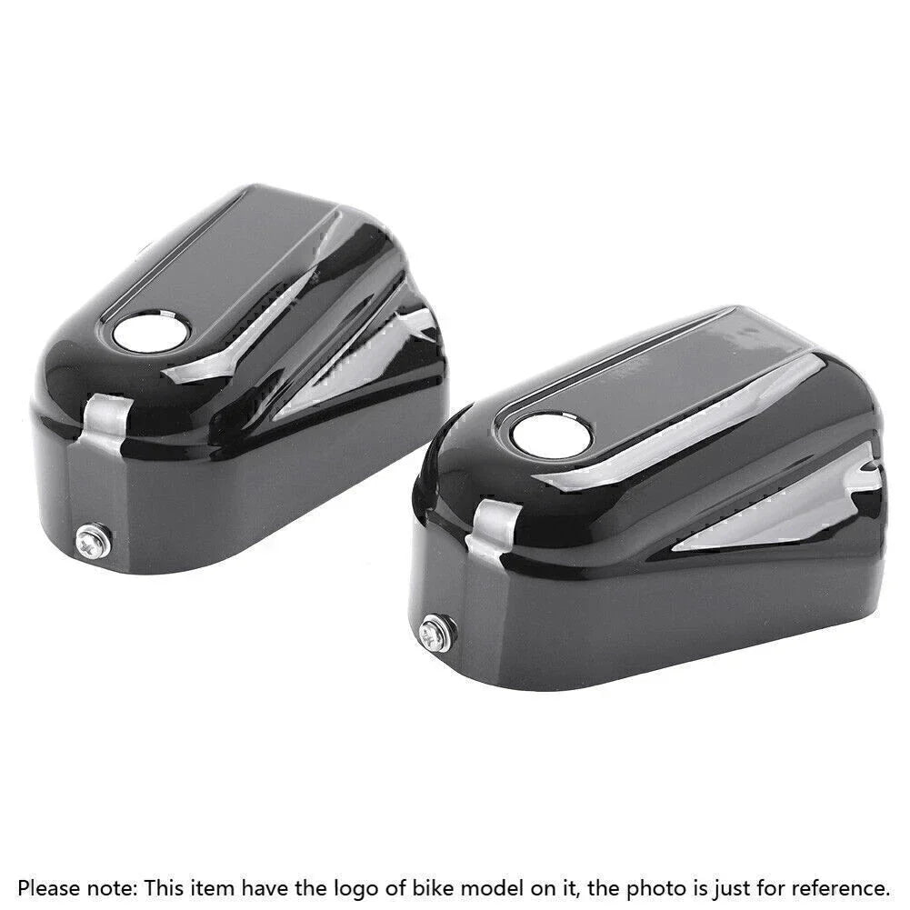 Rear Axle Cover Caps for Harley Softail (2008-2017) Black/Chrome