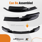 4PC Front Bumper Add On for BMW 3 Series M Sport (2012–2018) Black