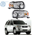 Set of 2 Chrome Halogen Headlights for Ford Escape (2005–2007)