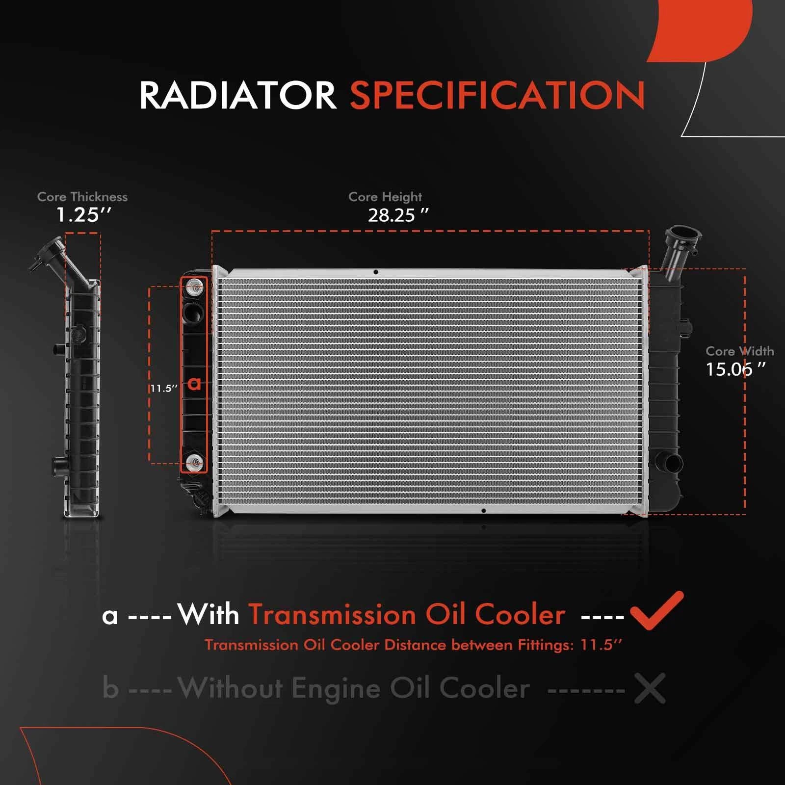 Radiator for Chevrolet Lumina, Olds Cutlass Supreme, Pontiac Grand Prix (1990–1996)