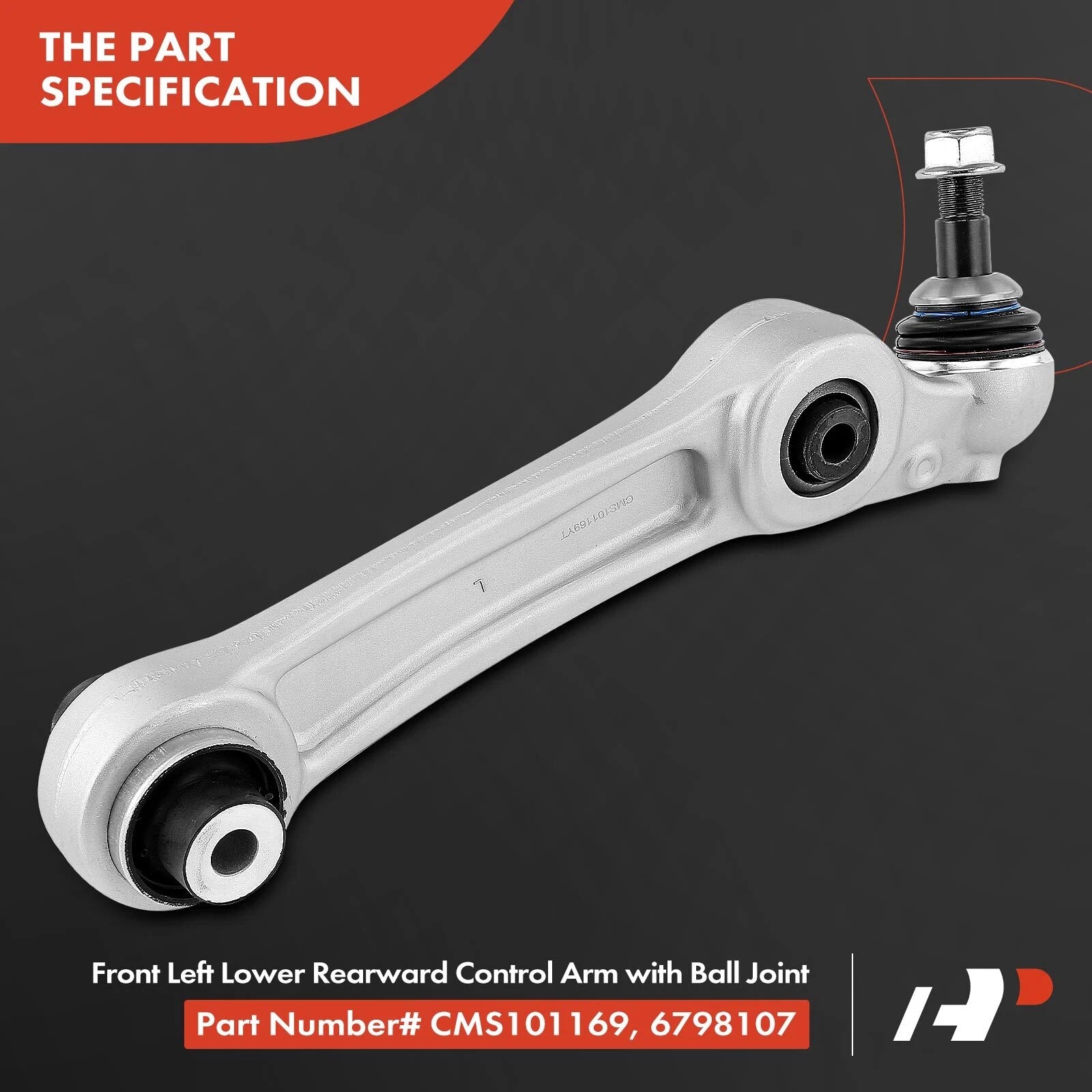 Front Left Lower Rearward Control Arm with Ball Joint for BMW F01 740i (2009–2015)