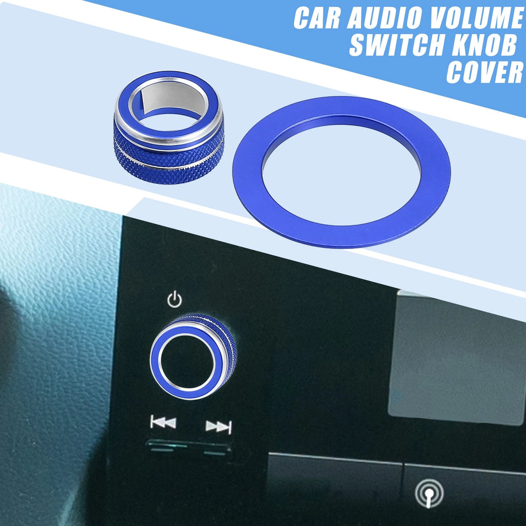 2X Media Volume Switch Knob Engine Start Cover for Honda Civic (2022–2023) Blue