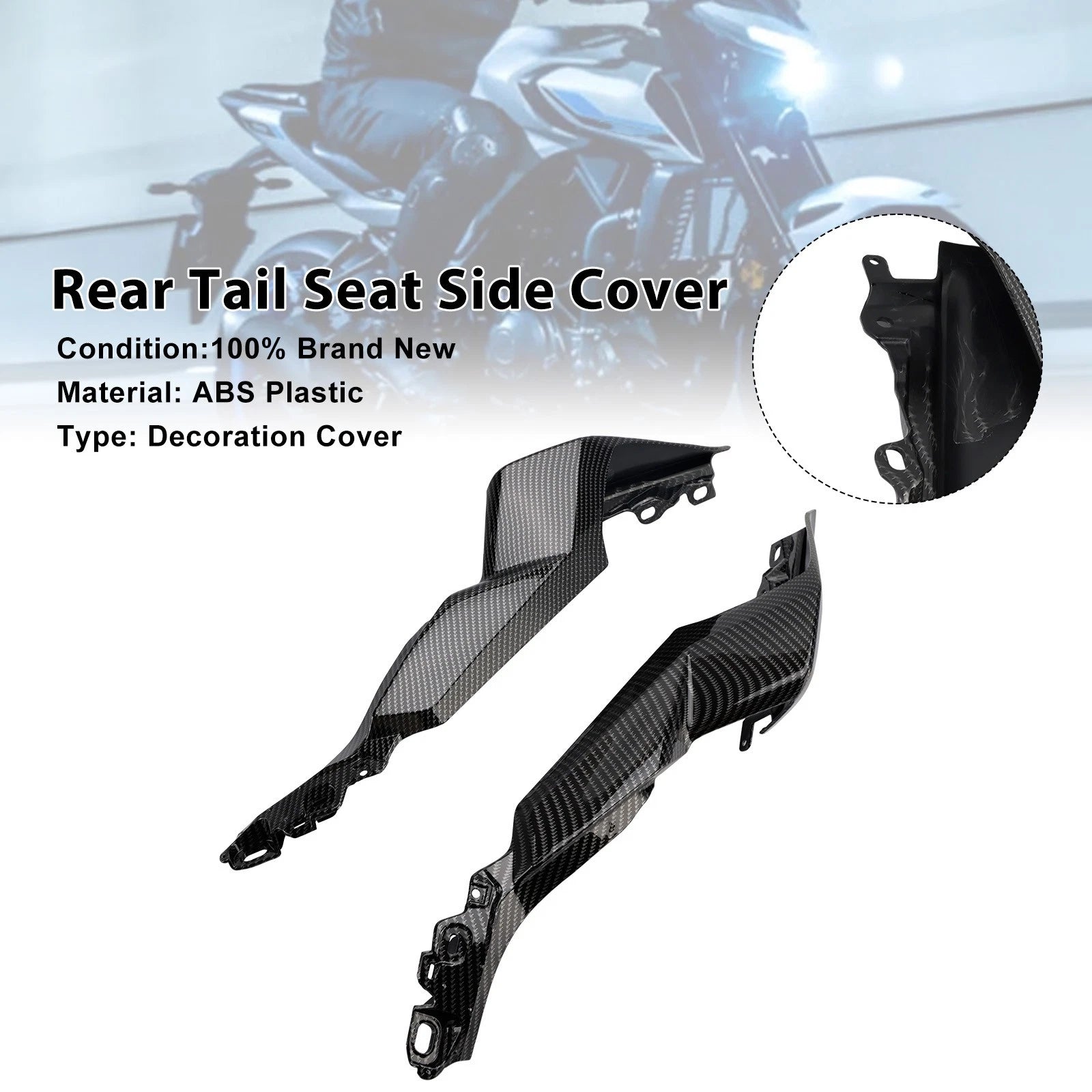 Rear Tail Seat Side Cover Fairing for Yamaha YZF-R3 R25 MT-03 (2025–2026) Carbon