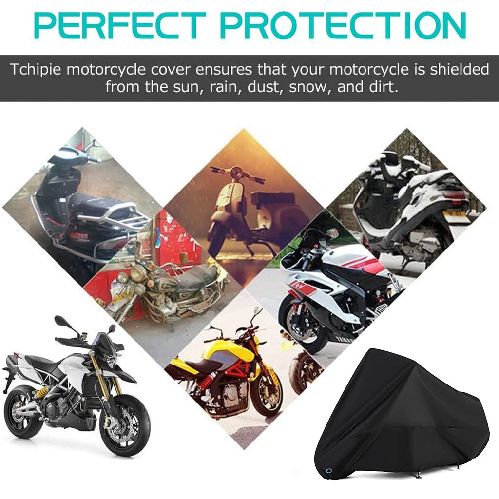 3XL Waterproof Motorcycle Cover for Bikes (116×43×55in)