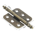 Set of 2 Antique Bronze Crown Hinges for Jewelry Box/Cabinet (6-Hole)