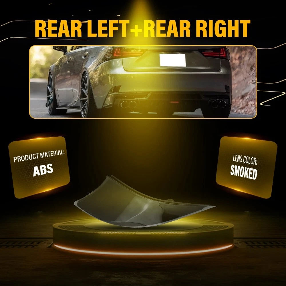 2X Smoked Rear Bumper Reflector Lens Assy for Lexus IS250 IS300 IS350 IS-F (2006–2013)