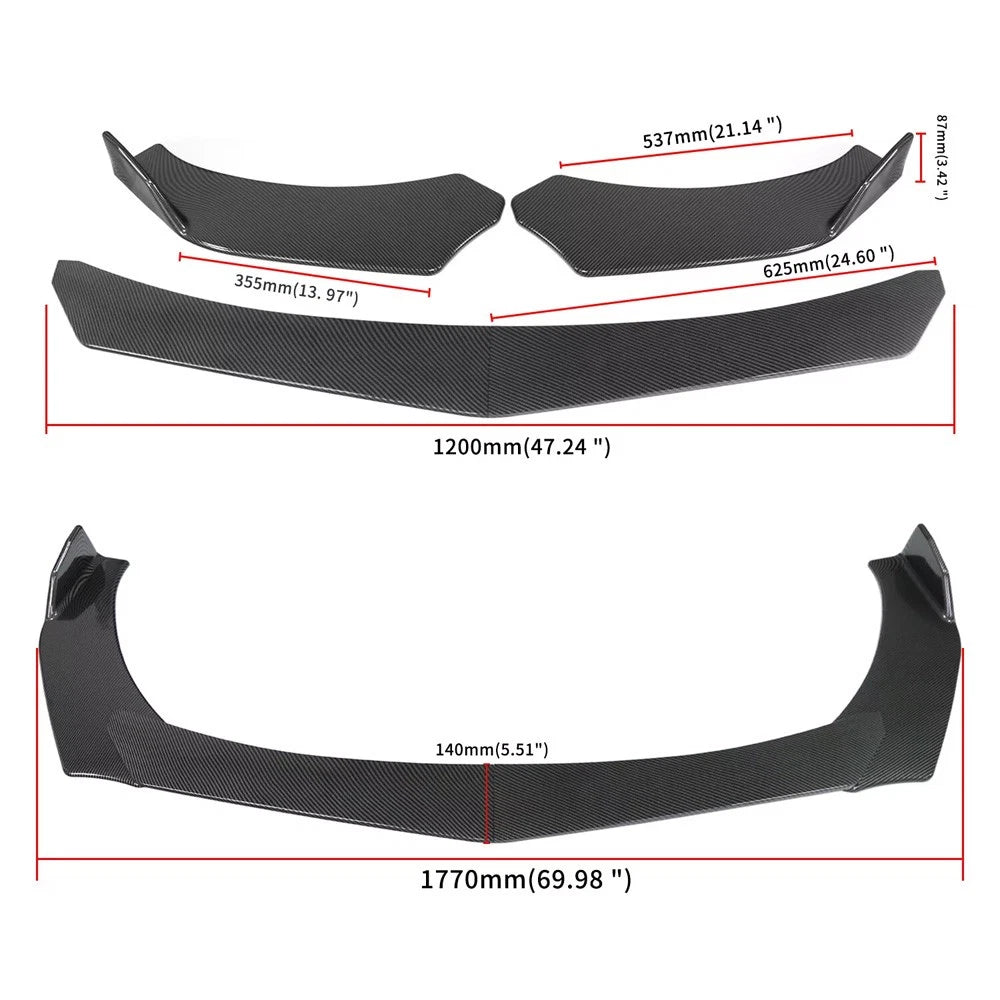 Front Bumper Lip Splitter Spoiler + Strut Rods for Infiniti G37 (2008–2013)