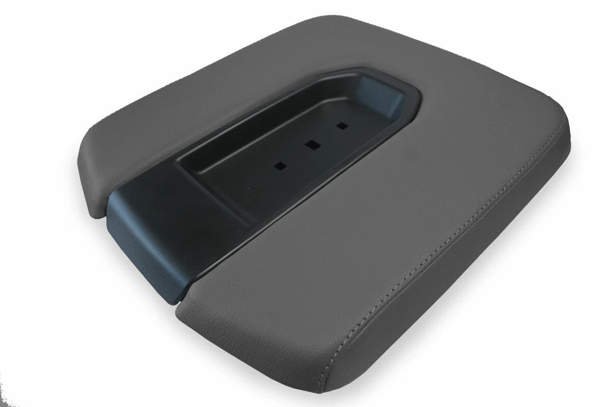 Leather Console Lid Armrest Cover for GMC Sierra (2019–2020) Gray