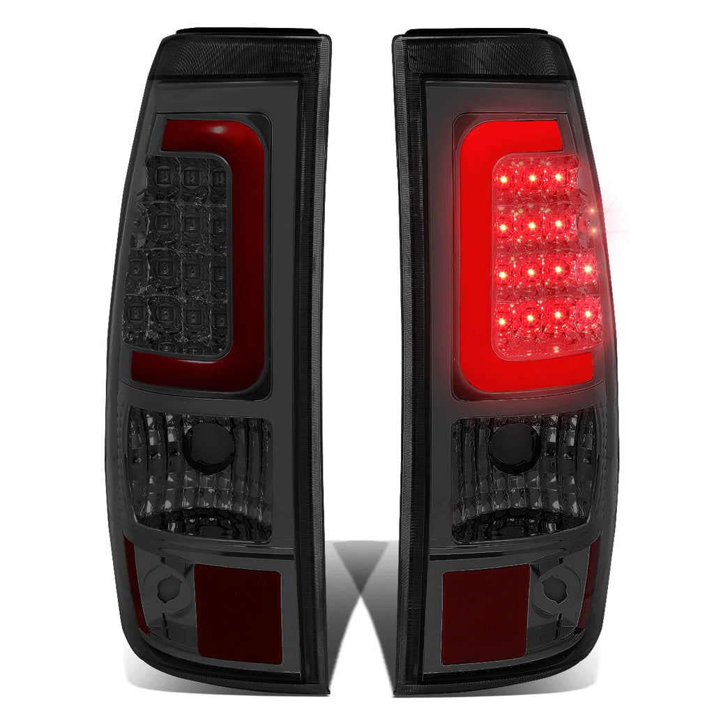 Red LED C-Tube Bar Tail Brake Light Lamps for Silverado Sierra (2003–2007)