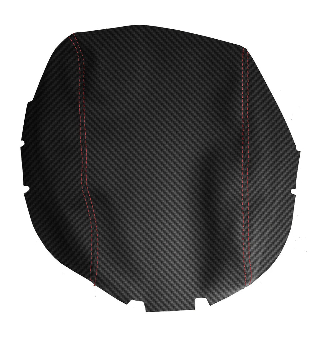 Console Lid Armrest Cover for Infiniti QX60 (2014–2020) Carbon Fiber Red Stitch