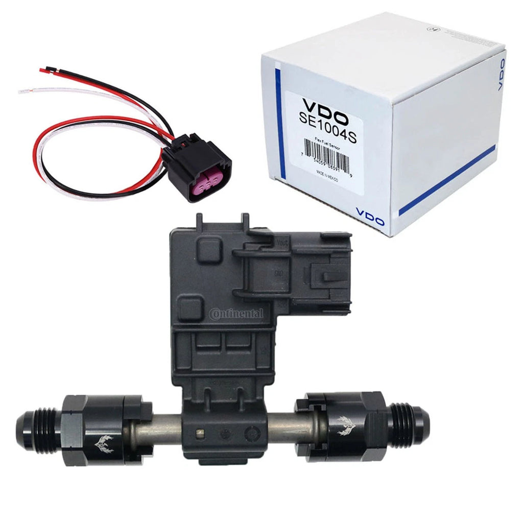 Flex Fuel Sensor for GM (13577429) with 8AN Fittings and Pigtail