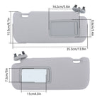 Set of 2 Gray Sun Visors with Mirror for Toyota Corolla (2009–2013)