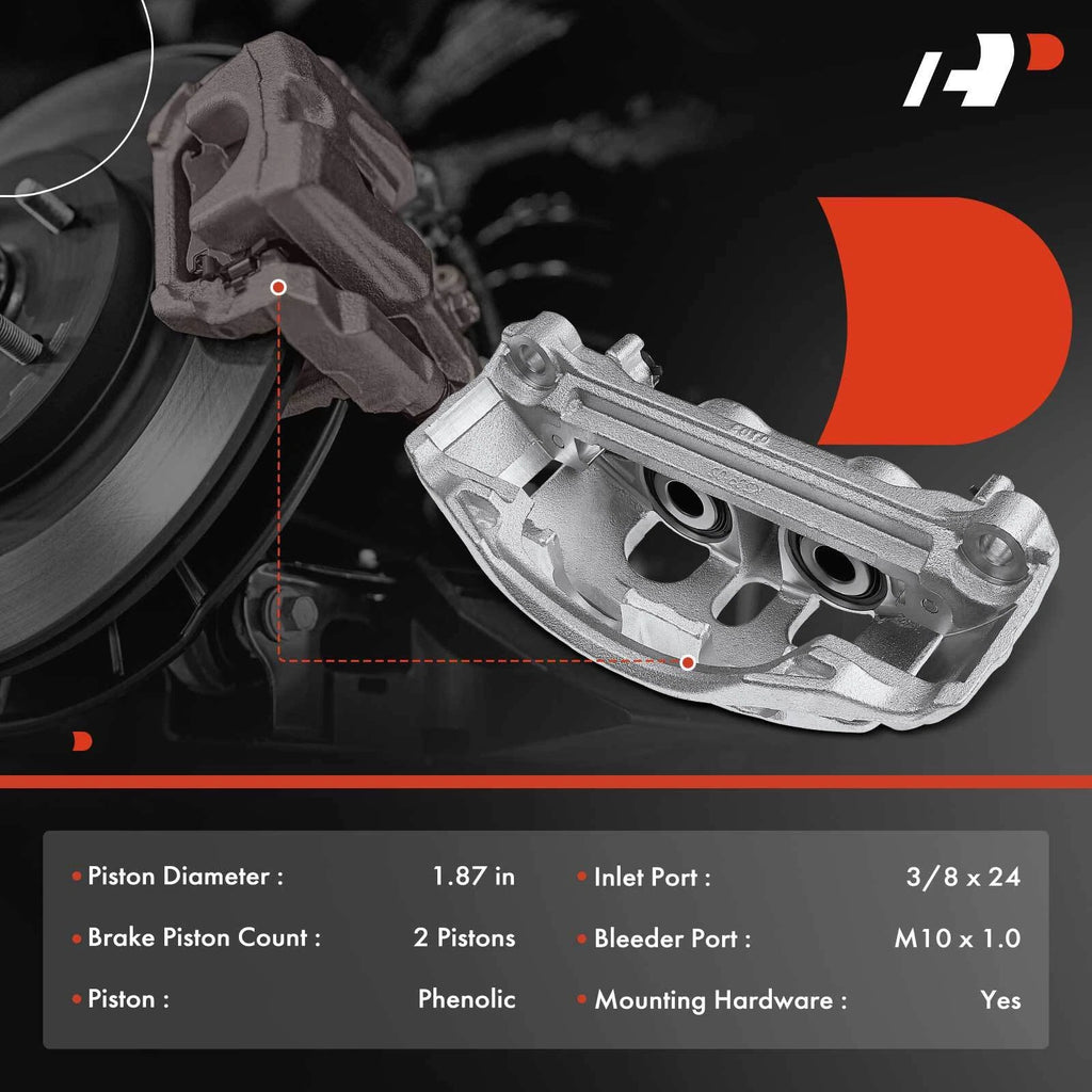 Pair Rear Disc Brake Calipers with Brake Pads for Ford E350 Super Duty
