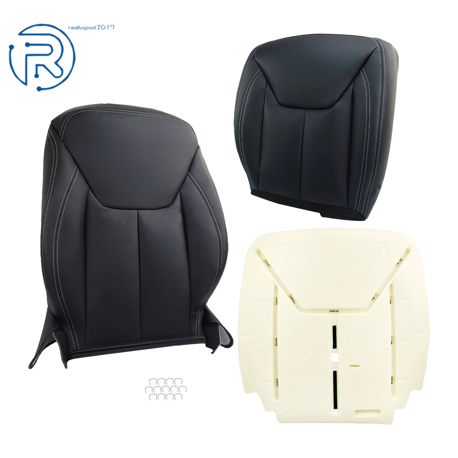 Set of 2 Driver Bottom & Top Seat Covers and Foam for Jeep Wrangler (2013–2017)