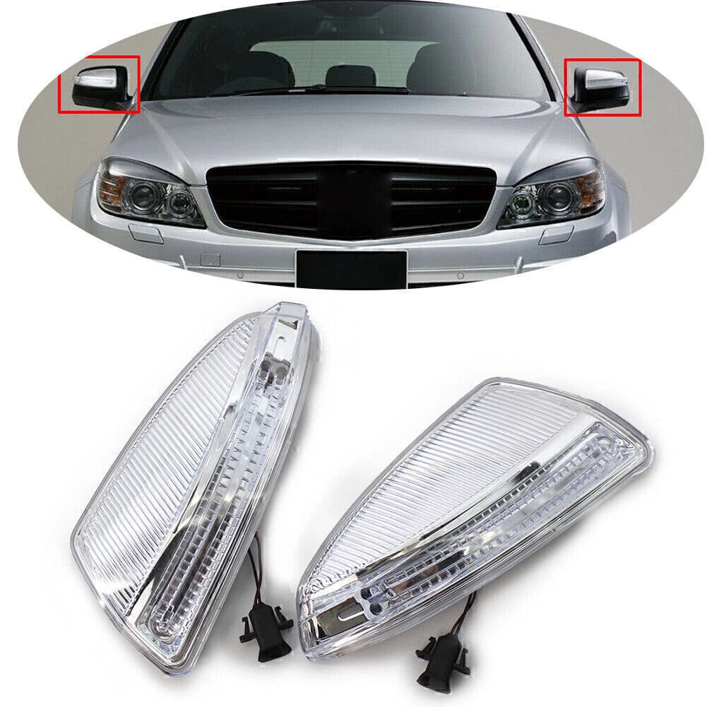 Pair LED Door Mirror Turn Signal Lights for Mercedes W204 C250 C300 C350 C63