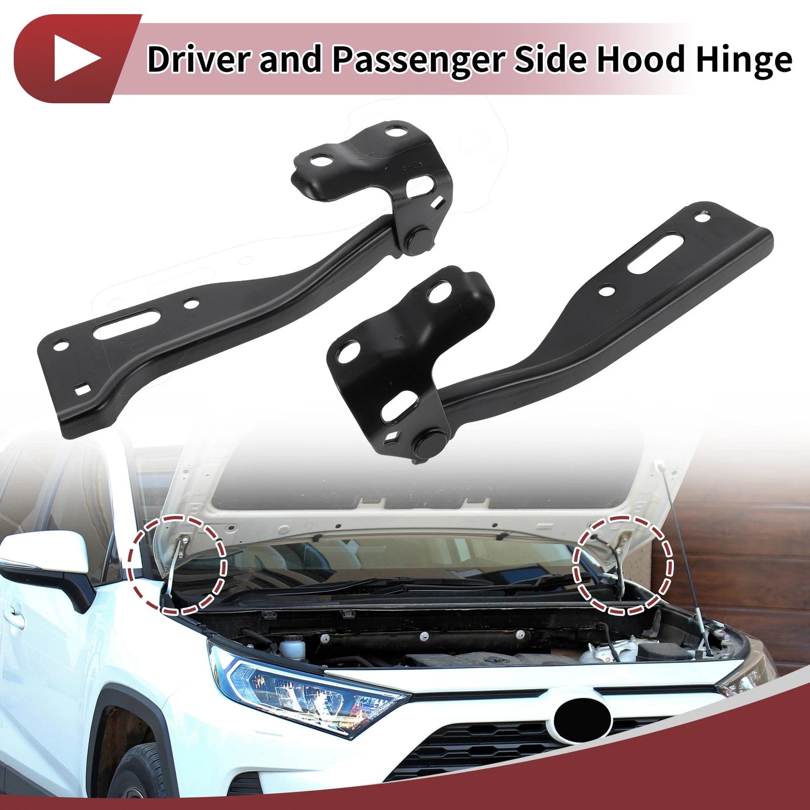 Hood Hinges for Honda Accord, Crosstour (2008–2012) - 60170TA0A00ZZ, 1 Pair