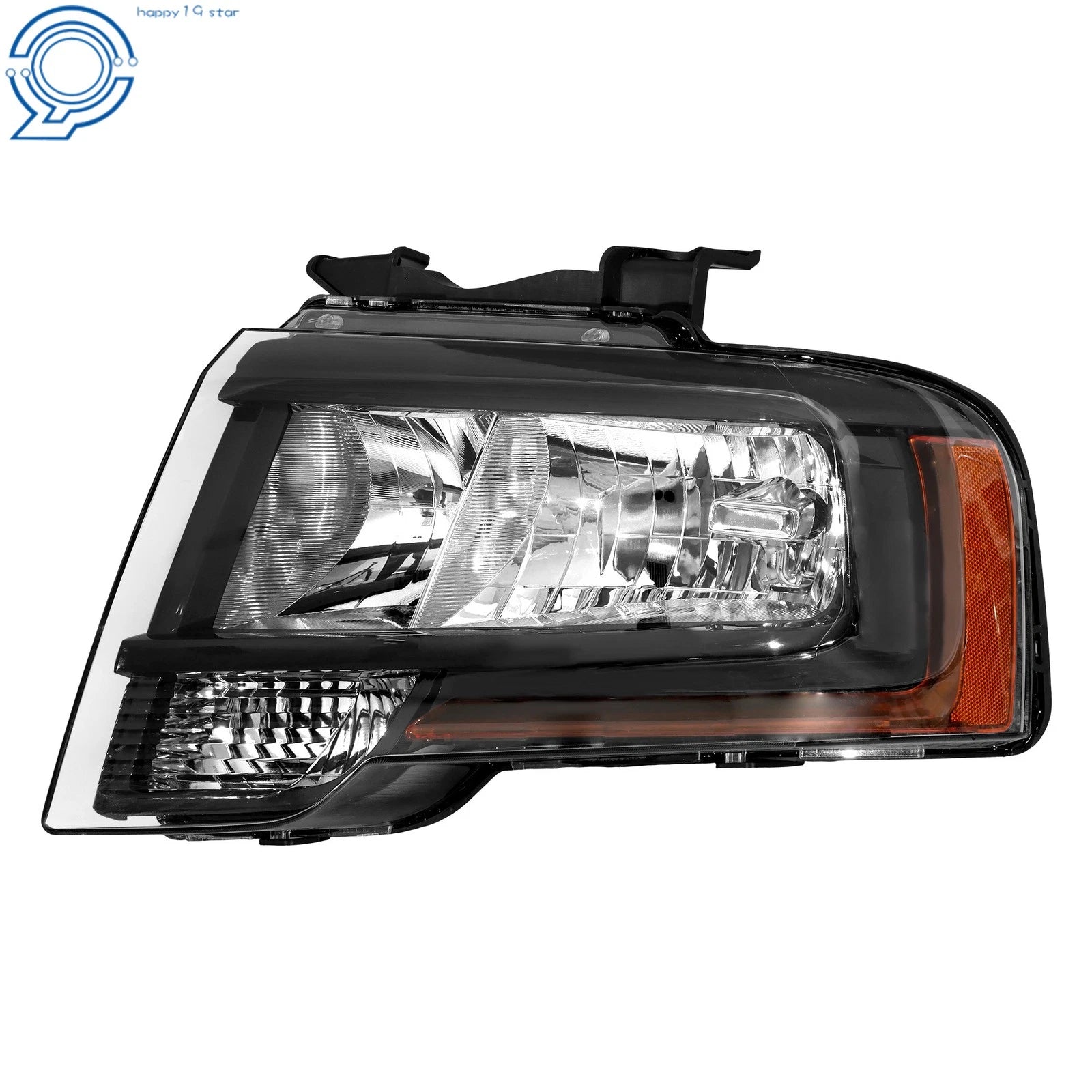 Set of 2 Left Halogen Headlights for Ford Expedition (2015-2017) Black
