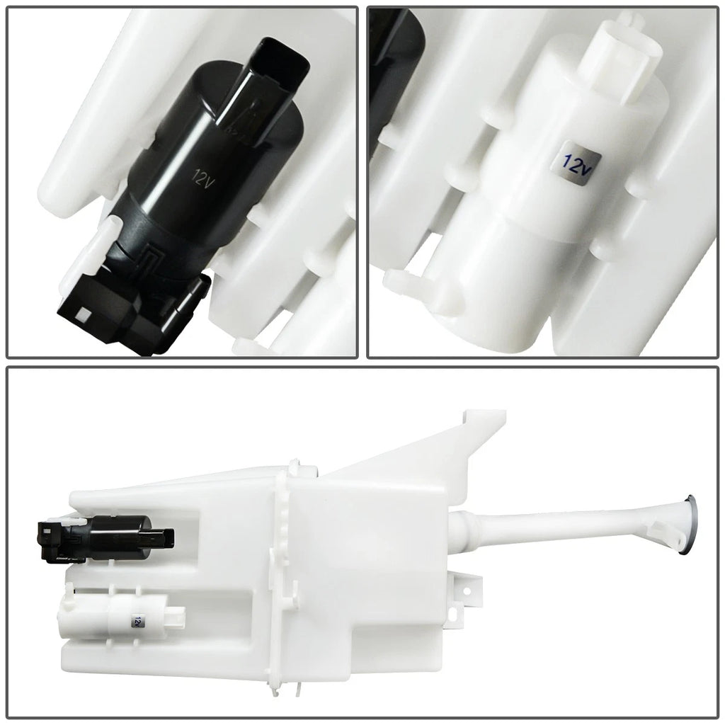 Windshield Washer Fluid Reservoir Tank Bottle w/Cap & Pump for Nissan Rogue (2014–2016)