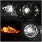 2X Chrome Amber Full LED Projector Headlight Assembly for Kenworth T680 (2022–2025)