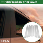 8 Pcs Door Pillar Window Trim for BMW X3 (2003–2010) Silver Tone
