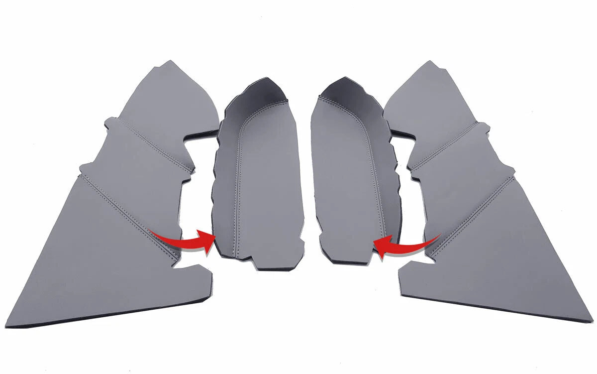 Front Armrest Door Panel Cover for Toyota 4Runner (2003–2009) Gray PVC Leather